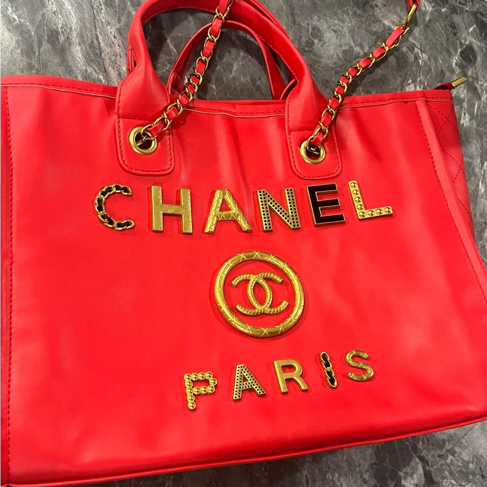 Chanel Red Tote Bag
